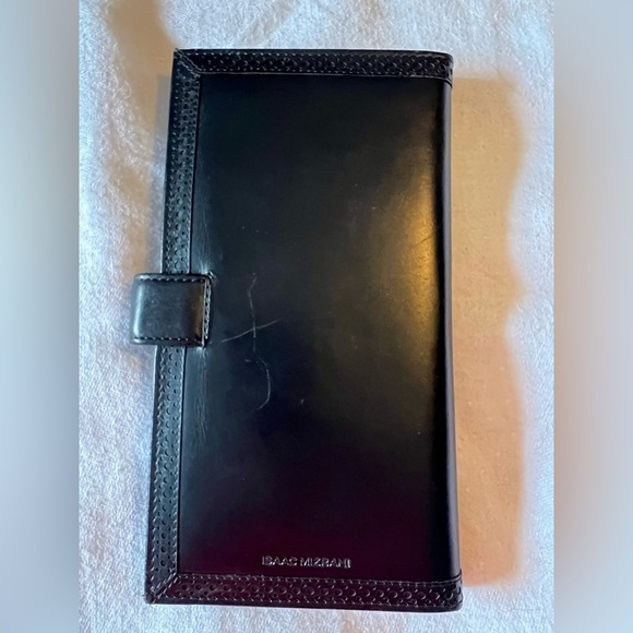Isaac Mizrahi Black Embossed Leather Wallet - Picture 2 of 6